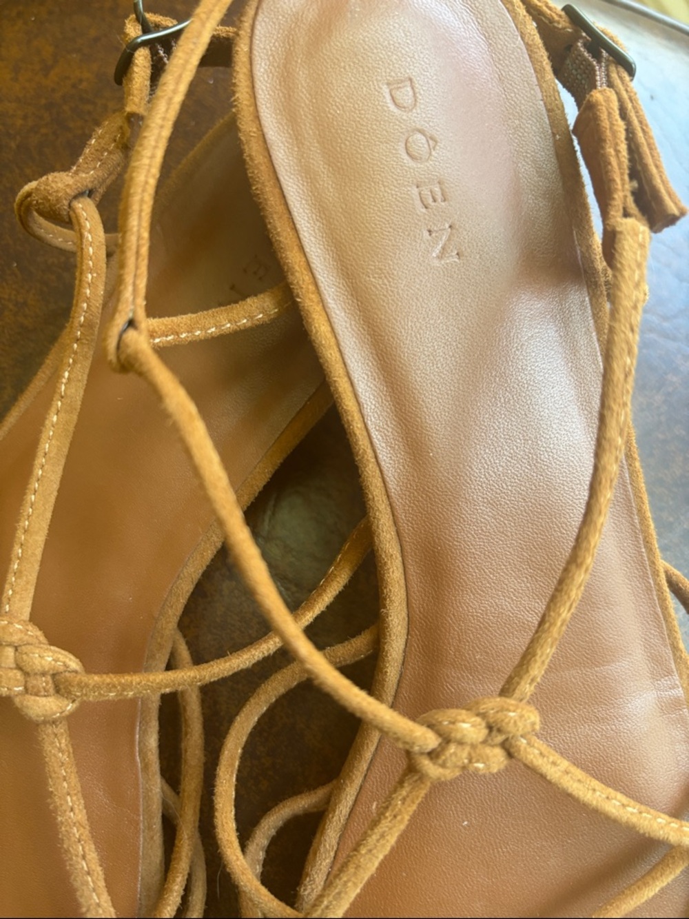 Dôen Knotted Corsica Suede Strappy Heeled Sandals - Picture 11 of 11